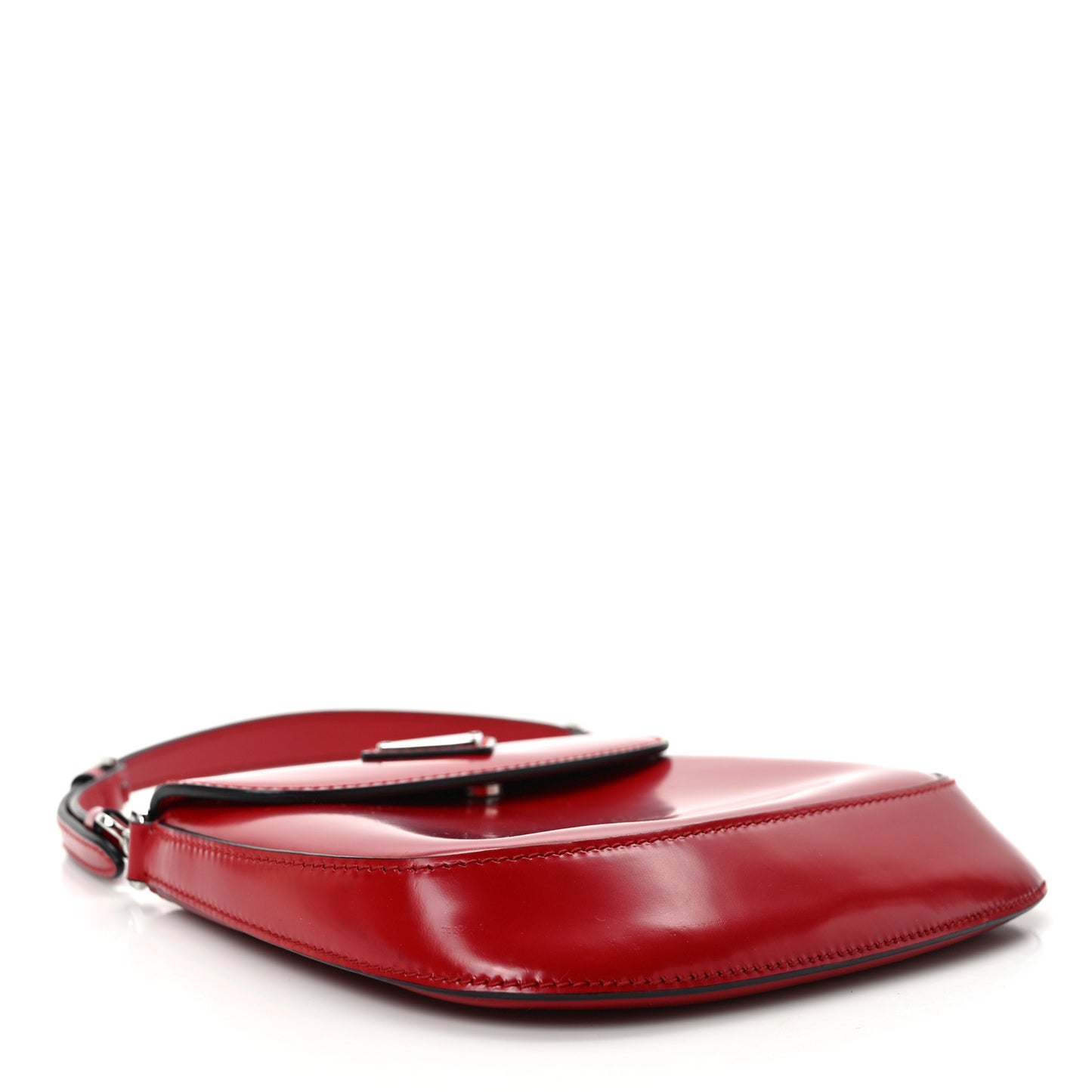Spazzolato Mini Cleo Flap Adjustable Strap Shoulder Bag Scarlatto Black