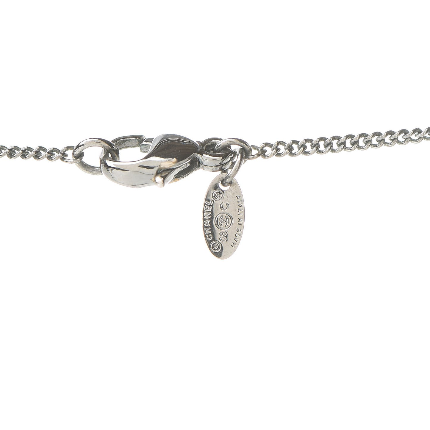 Ruthenium Locket CC Necklace Silver