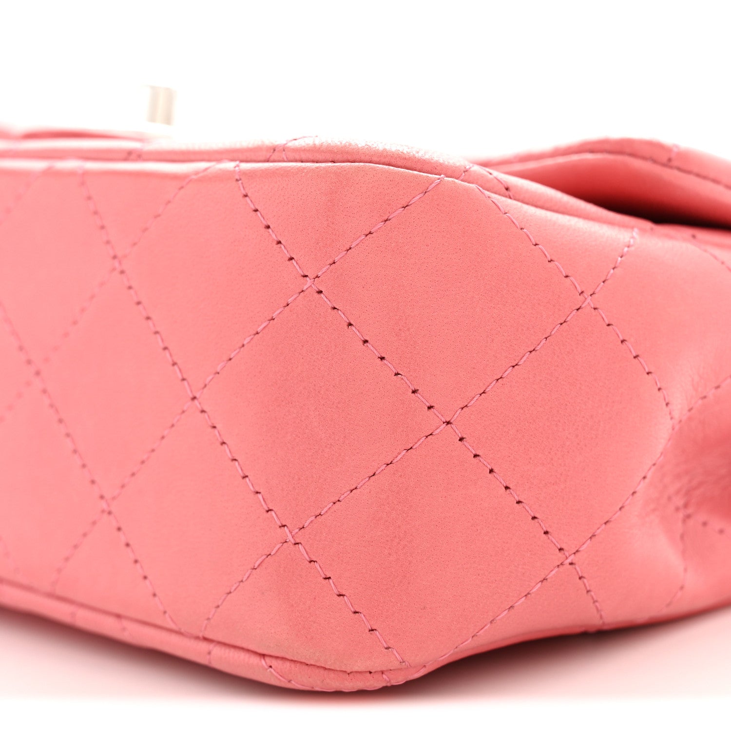Chanel Lambskin Quilted Mini Rectangular Flap Pink 10 of 10