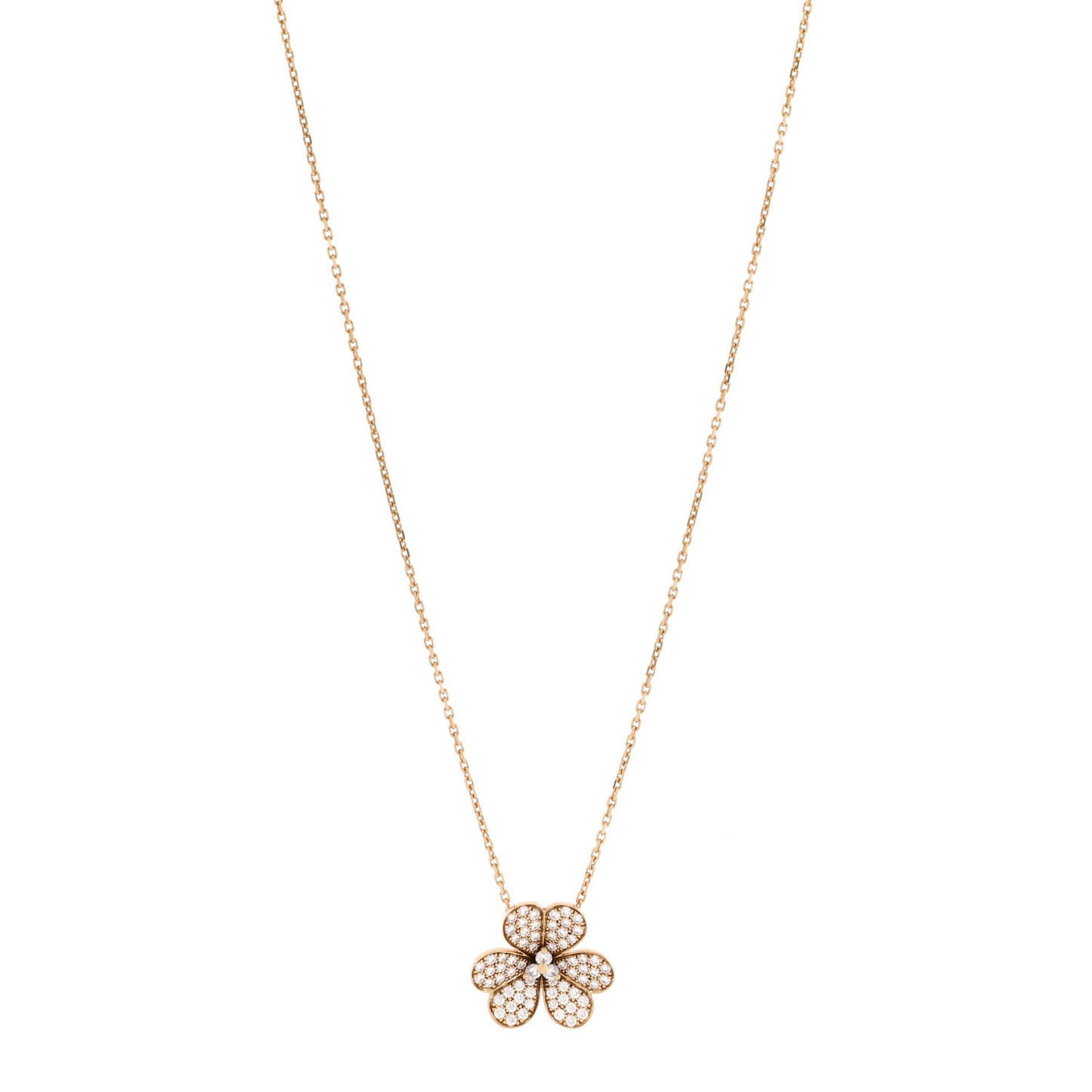 18K Yellow Gold Diamond Large Frivole Pendant Pave Necklace