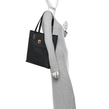 Versace Fabric Jacquard Calfskin La Medusa Tote  Black 2 of 9
