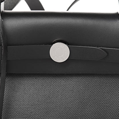 Hermes Toile H Berline Vache Hunter Herbag Zip PM 31 Black Ecru 13 of 14