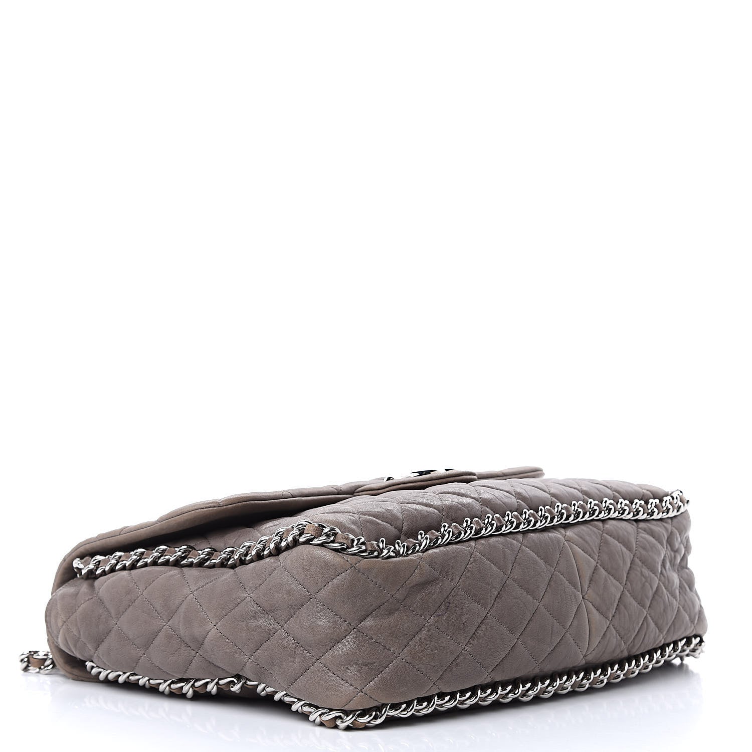 Chanel Washed Lambskin Quilted Chain Around Maxi Flap Brown 4 of 19