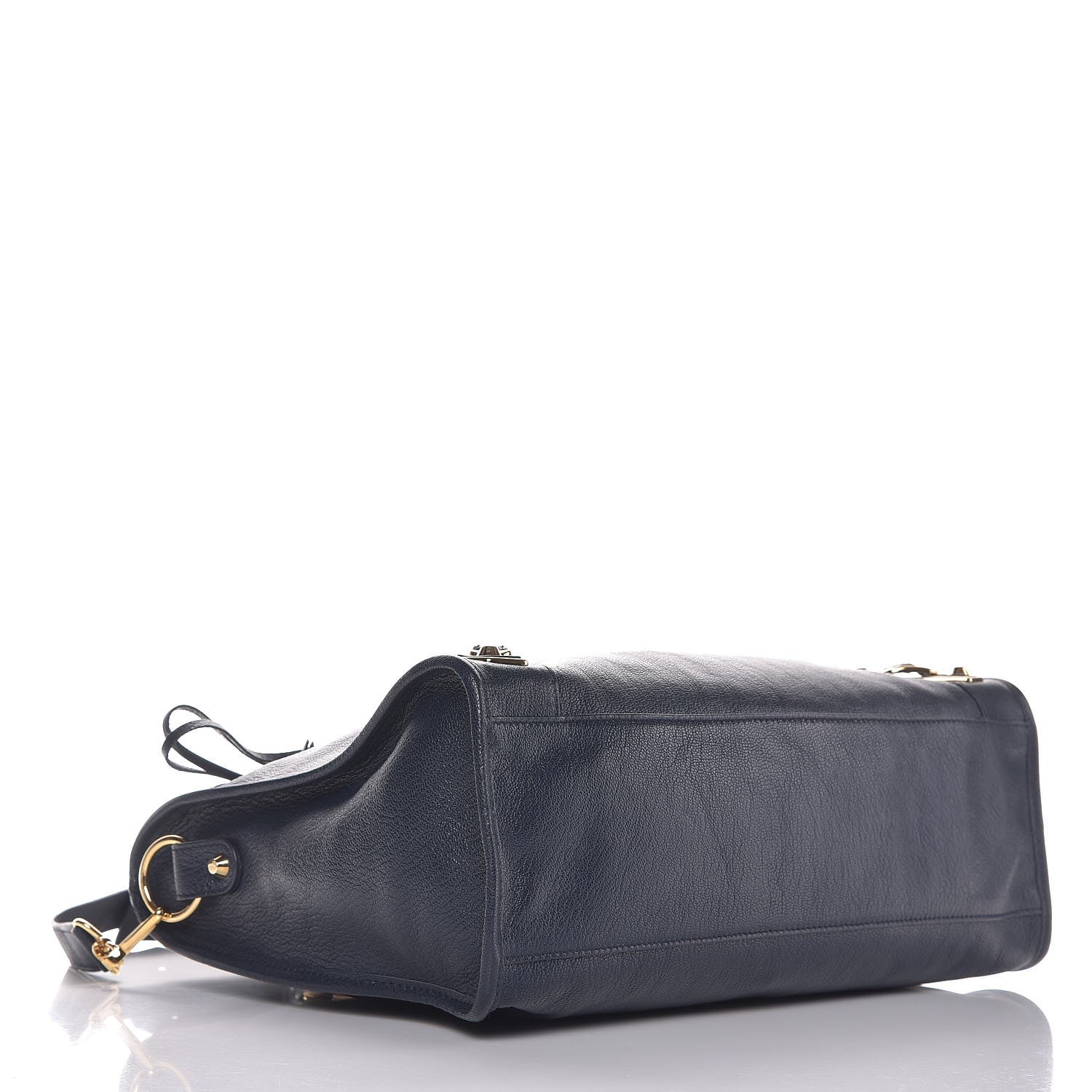 Balenciaga Chevre Gold Metallic Edge Hardware City Bleu Nuit Dark Sea 4 of 7