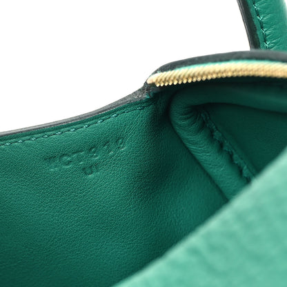 Hermes Taurillon Clemence Mini Lindy 20 Vert Vertigo 6 of 12