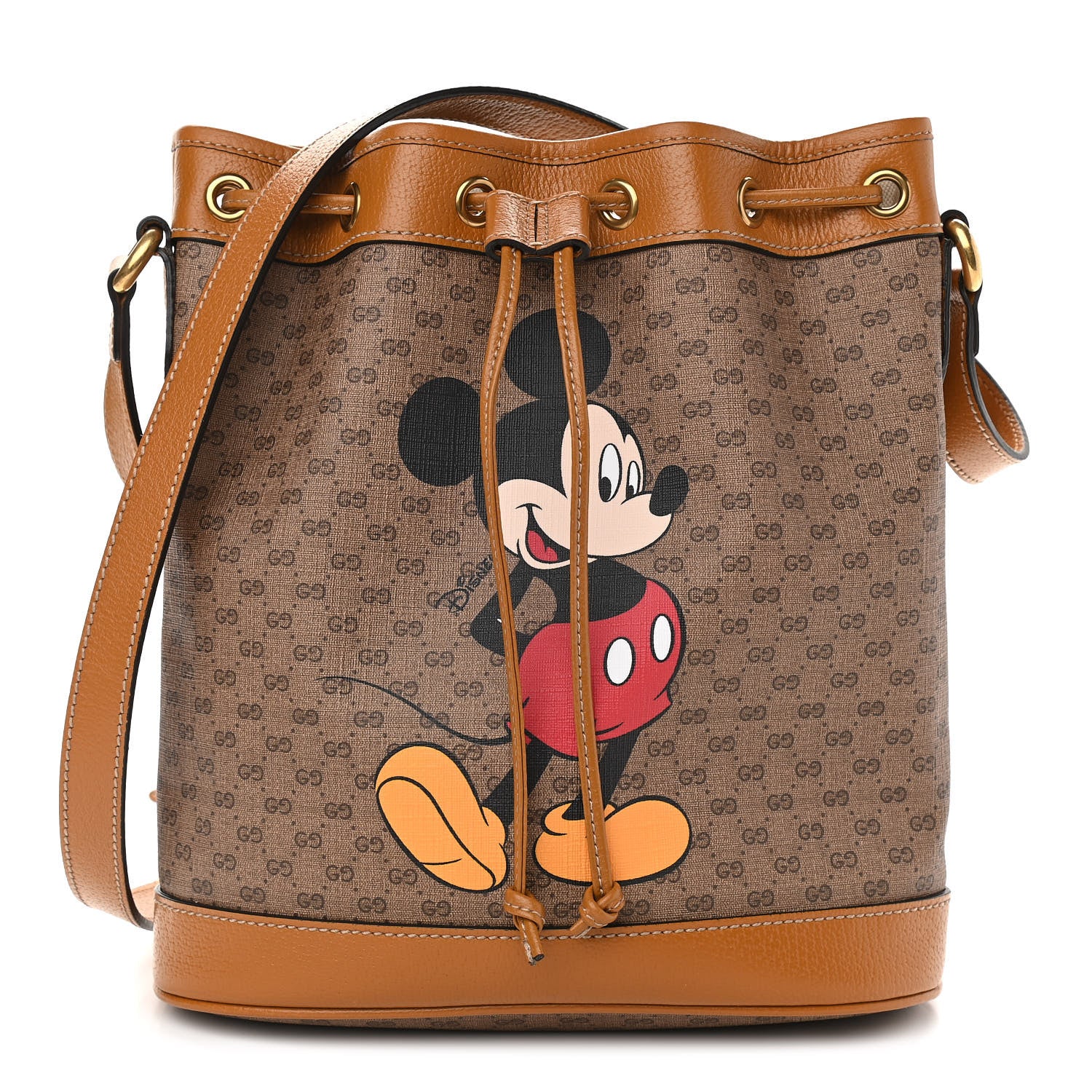 Gucci X DISNEY Mini Vintage GG Supreme Monogram Bucket Bag Beige Vintage Sun Oil 1 of 11