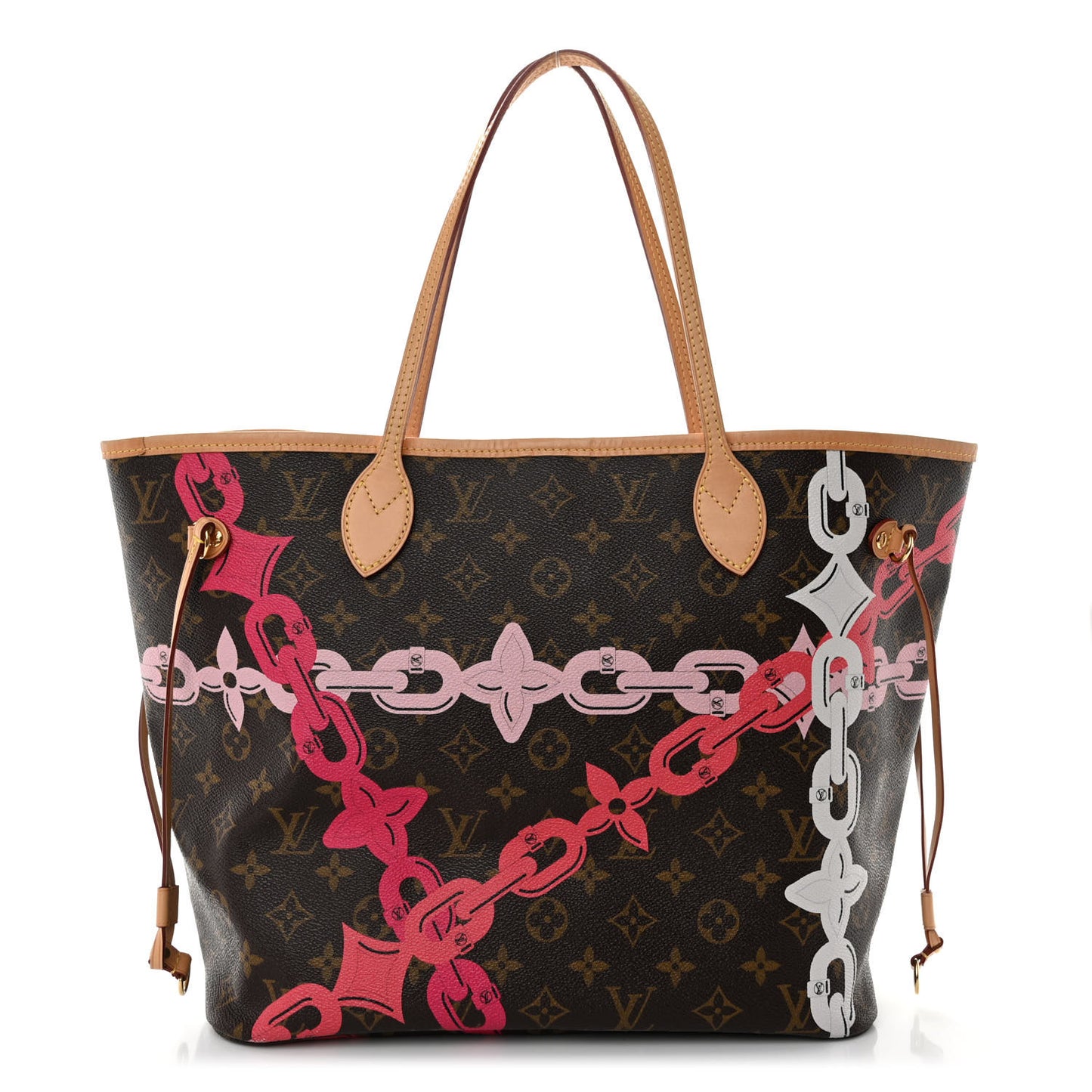 Monogram Bay Neverfull MM Rose Ballerine Poppy