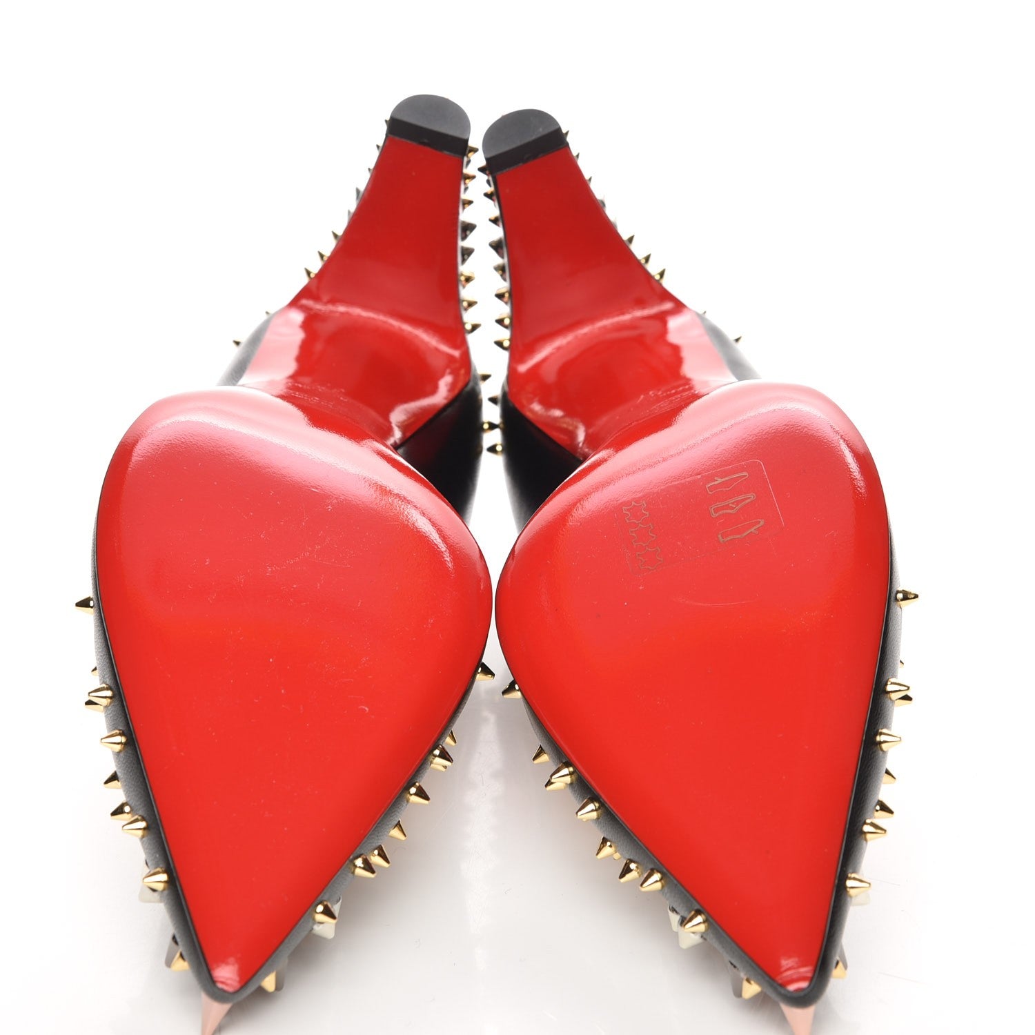 Christian Louboutin Shiny Nappa Goldopump Spikes 70 Pumps 37 Black 5 of 8