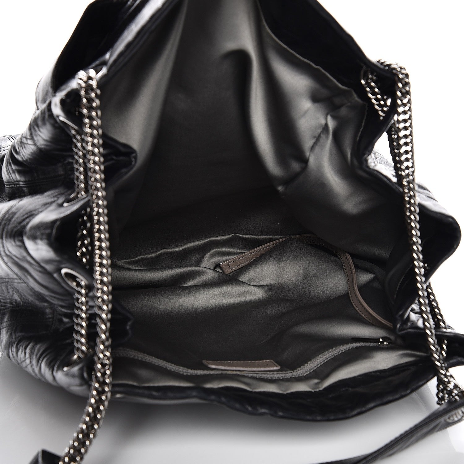 Chanel Lambskin Square Stitched Lax Accordion Shoulder Bag Black 7 of 12