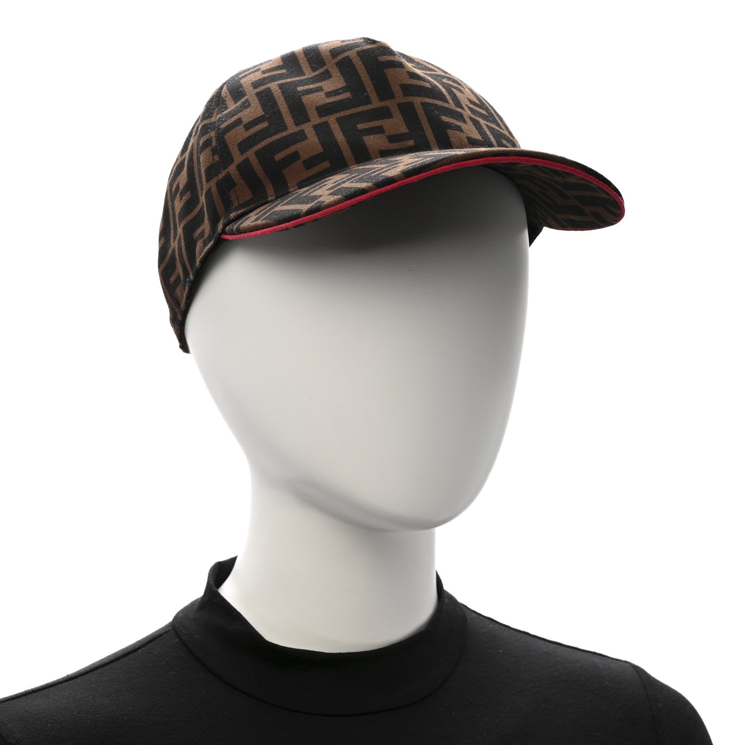 Fendi Canvas FF Reloaded Baseball Hat Tobacco Red 1855417