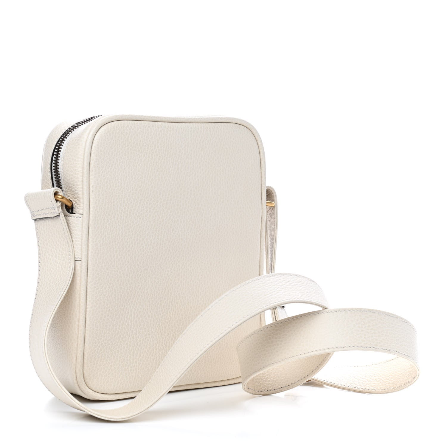 Gucci Grained Calfskin Logo Messenger Bag White 2 of 8