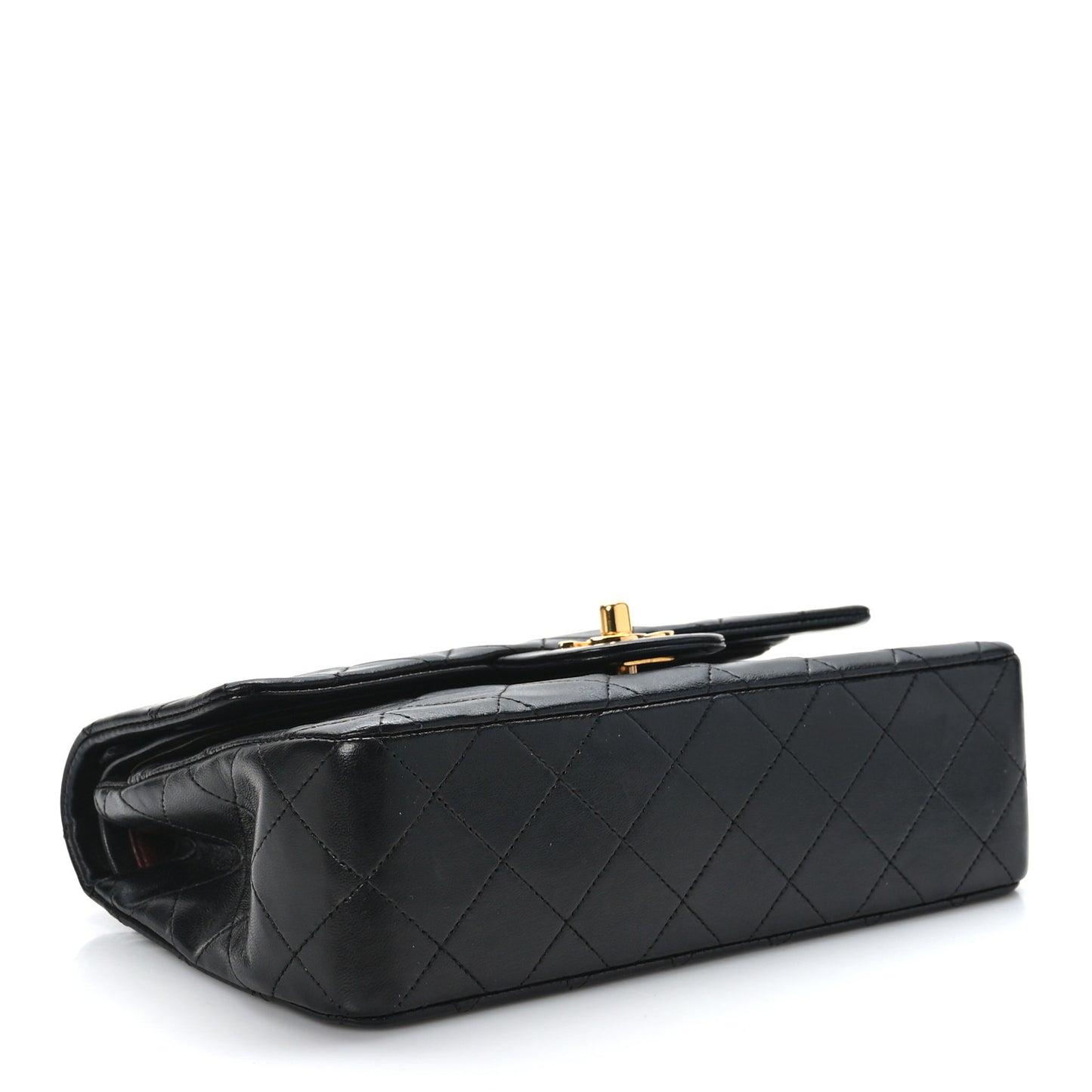 Lambskin Quilted Small Double Flap Black