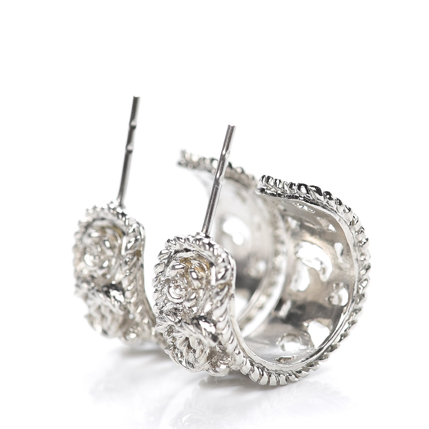 CC Camellia Hoop Earrings Silver