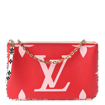 Louis Vuitton Monogram Giant Double Zip Pochette Rouge 1 of 11