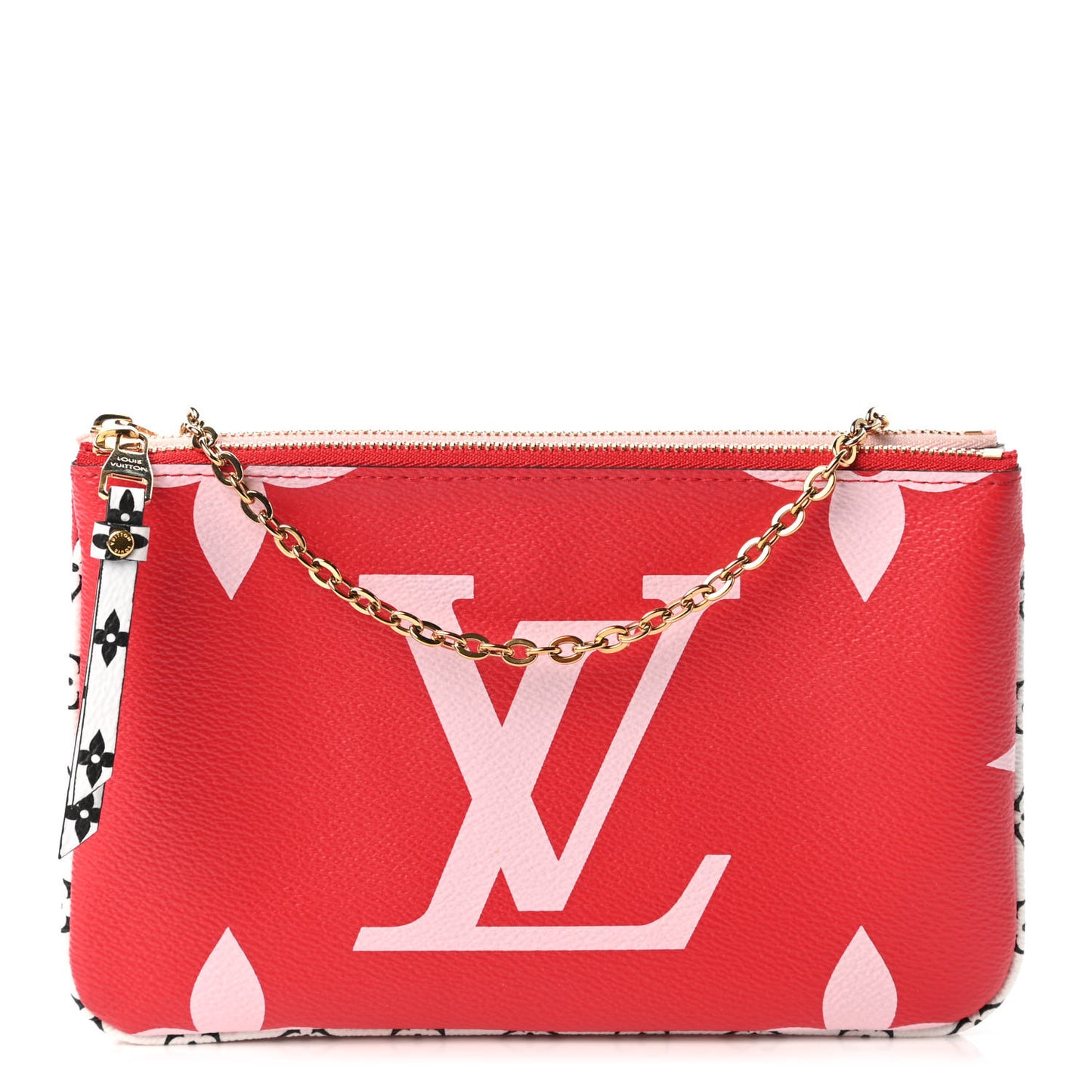 Monogram Giant Double Zip Pochette Rouge