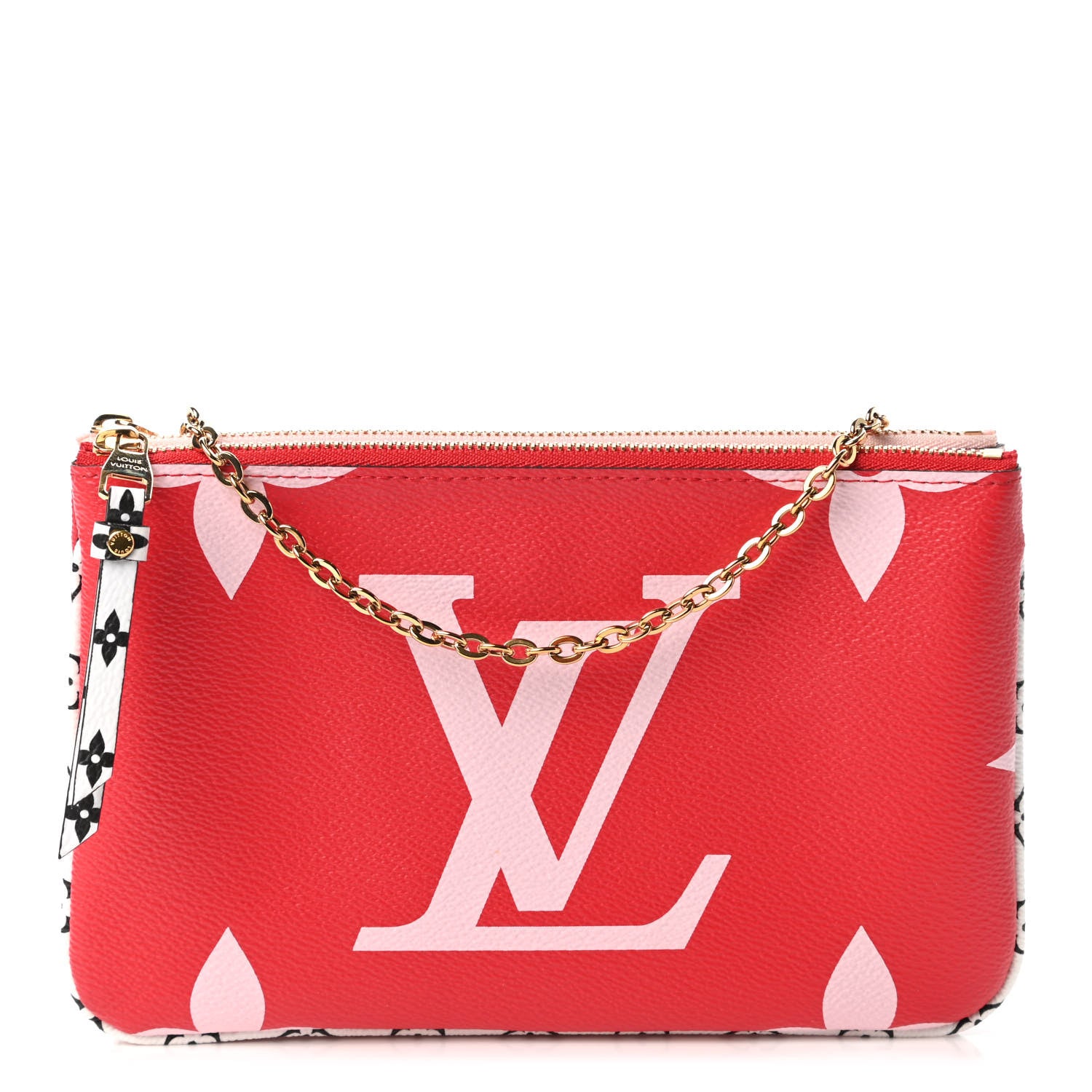 Louis Vuitton Monogram Giant Double Zip Pochette Rouge 1 of 10