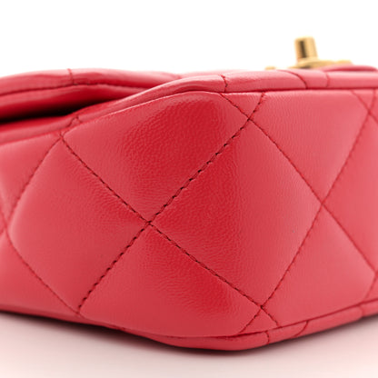 Chanel Shiny Lambskin Quilted Sweetheart Mini Flap Red 9 of 10