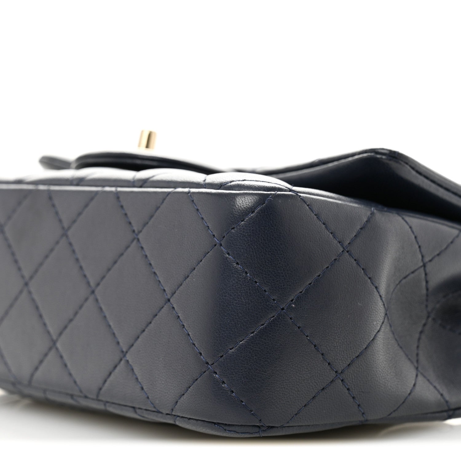 Chanel Lambskin Quilted Mini Rectangular Flap Dark Navy Blue 10 of 13