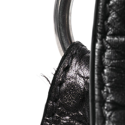 Balenciaga Metallic Calfskin Crocodile Embossed Crystal Small Le Cagole Shoulder Bag Gunmetal 14 of 14