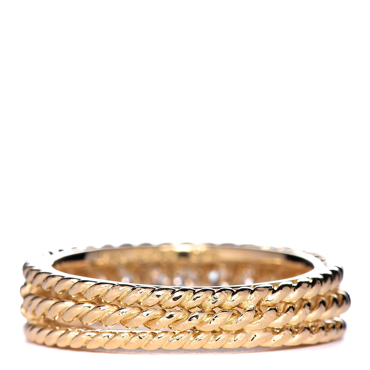 Christian Dior 18K Yellow Gold Diamond Eternity Band Ring 51 5.75 4 of 5