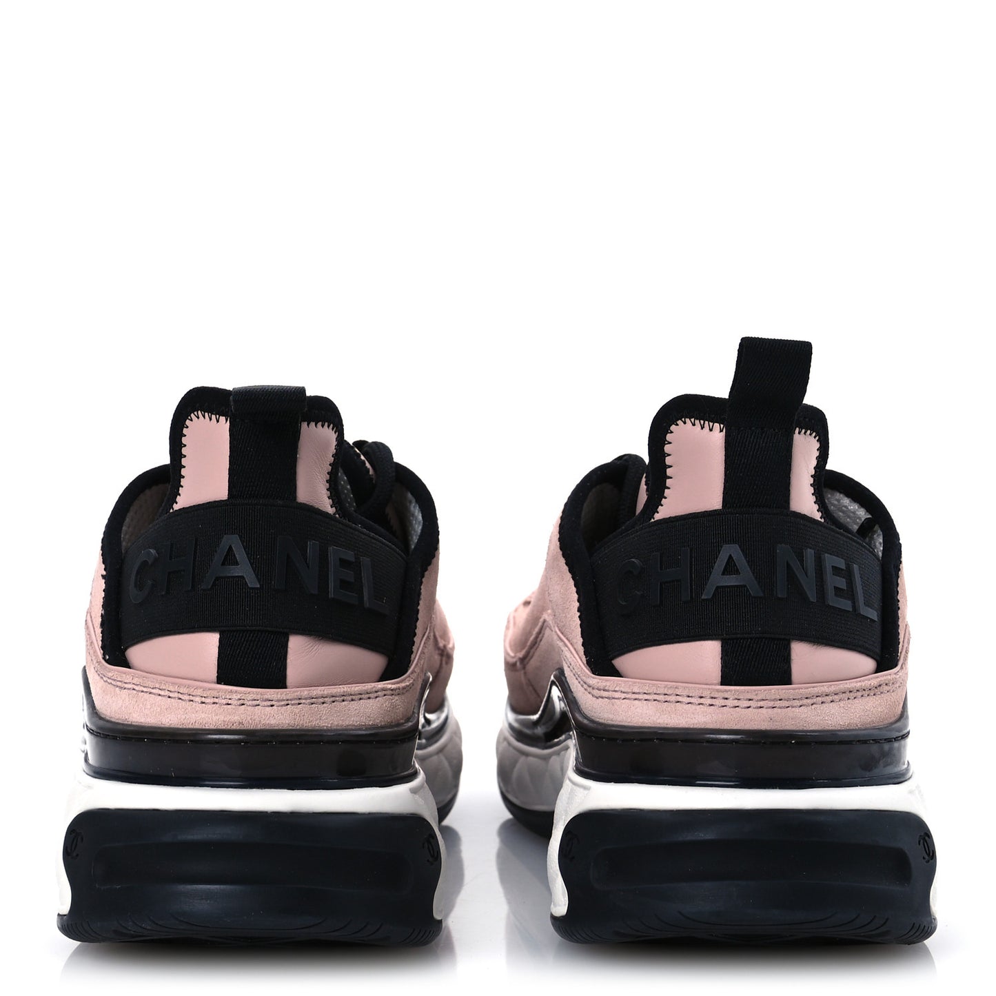 Suede Calfskin Nylon Grosgrain CC Sneakers 40 Light Pink