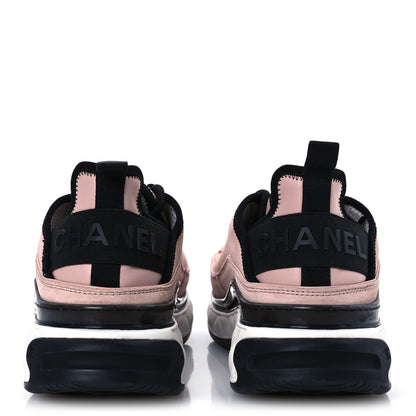 Chanel Suede Calfskin Nylon Grosgrain CC Sneakers 40 Light Pink 6 of 13