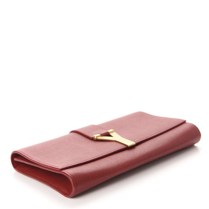 Saint Laurent Calfskin Classic Y Ligne Clutch Red 4 of 10