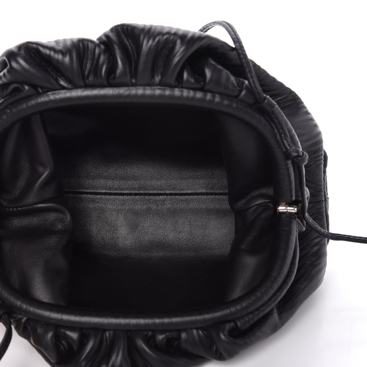 Bottega Veneta Bark Calfskin Embossed The Mini Pouch Clutch Black 5 of 9