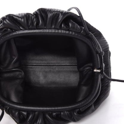 Bottega Veneta Bark Calfskin Embossed The Mini Pouch Clutch Black 5 of 9
