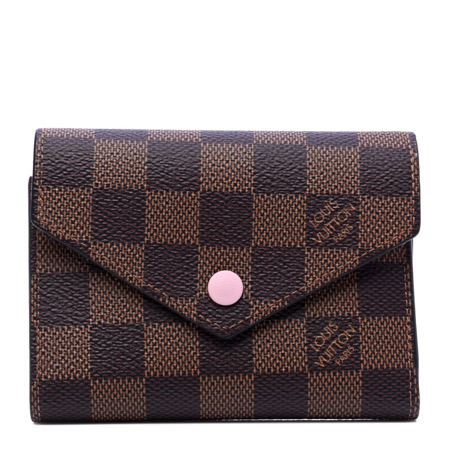 Damier Ebene Victorine Wallet Rose Ballerine