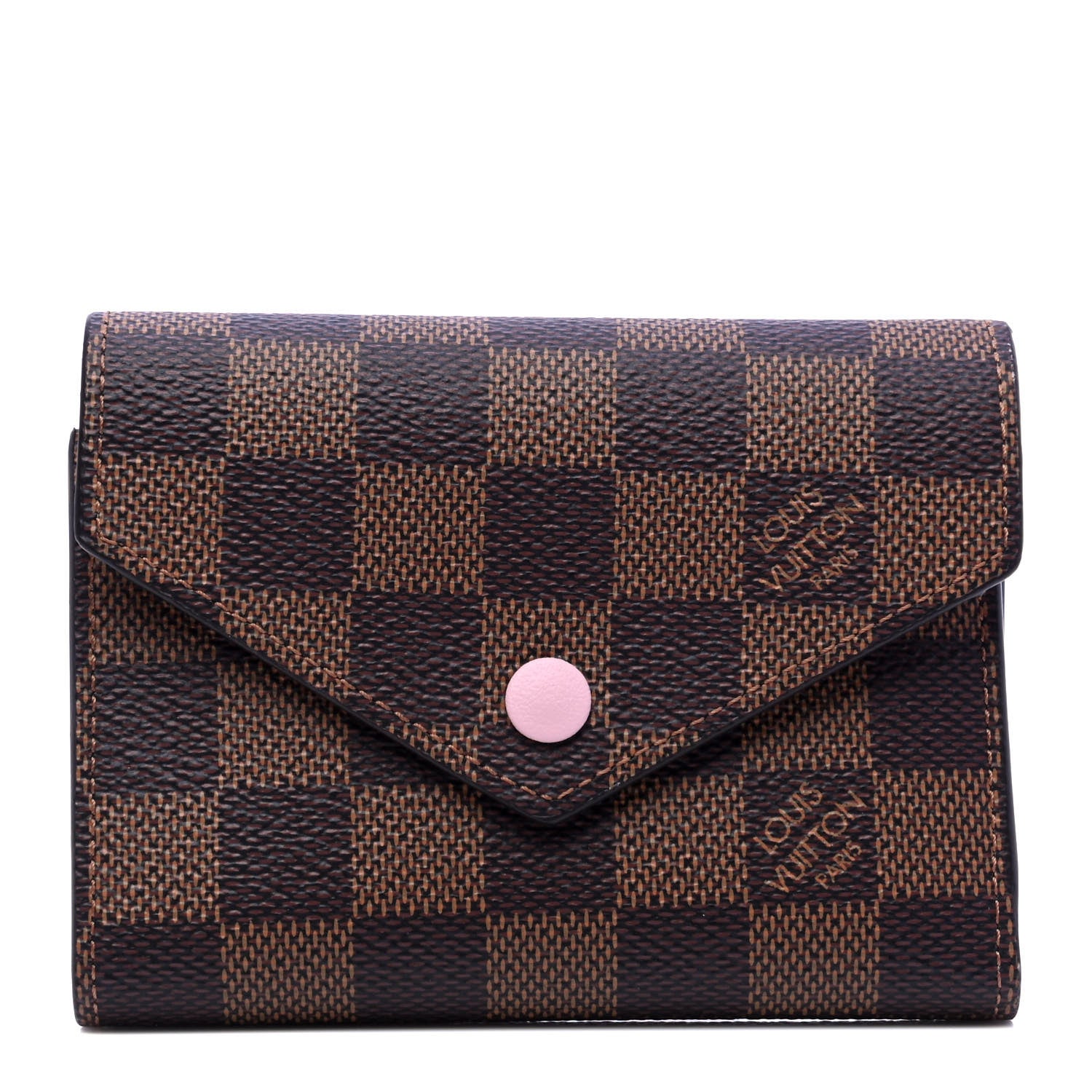 Louis Vuitton Damier Ebene Victorine Wallet Rose Ballerine 1 of 5