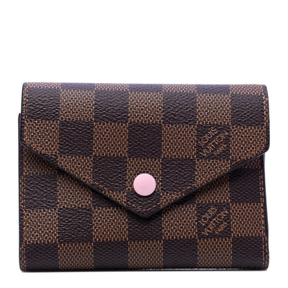 Louis Vuitton Damier Ebene Victorine Wallet Rose Ballerine 1 of 5