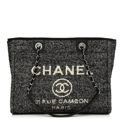 Chanel Mixed Fibers Calfskin Small Deauville Tote Black 1 of 10