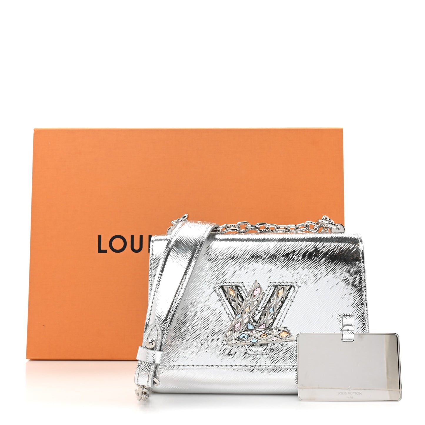 Mirror Epi Swarovski Strass Twist PM Silver