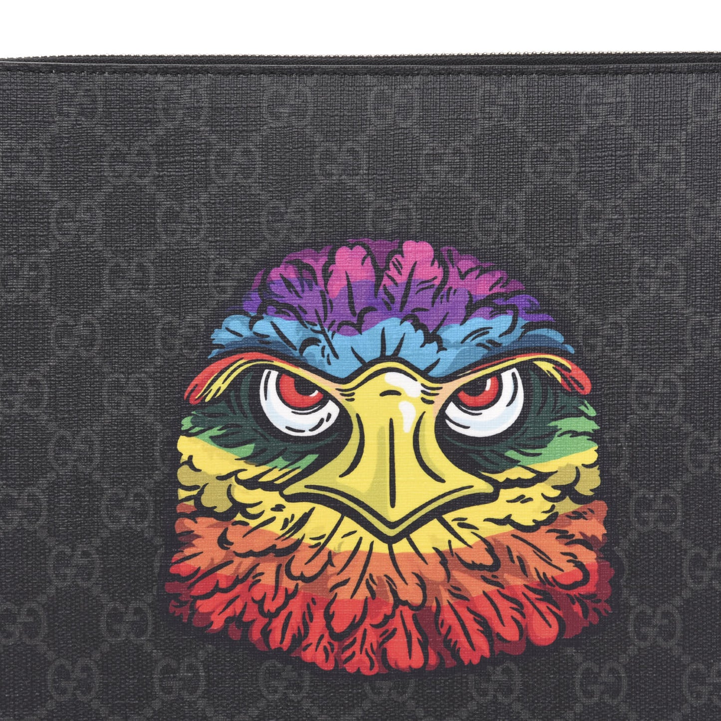 GG Supreme Monogram Rainbow Eagle Documents Holder Black Grey Multicolor