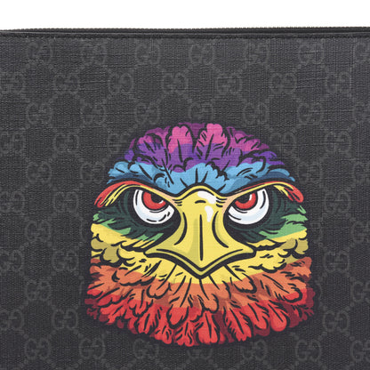 Gucci GG Supreme Monogram Rainbow Eagle Documents Holder Black Grey Multicolor 7 of 10