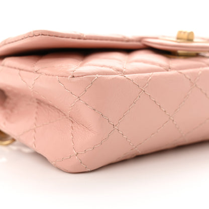 Chanel Aged Calfskin Quilted 2.55 Reissue Flap Belt Bag Pink 9 of 11