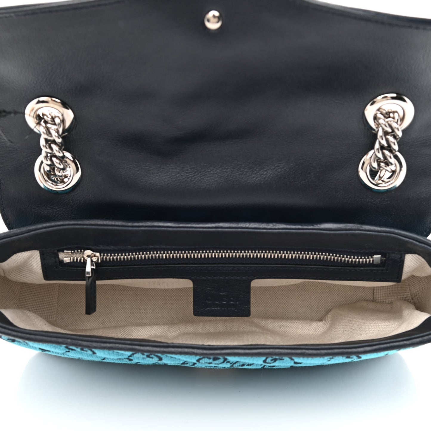 Monogram Multicolor Matelasse Diagonal Small GG Marmont Shoulder Bag Light Blue