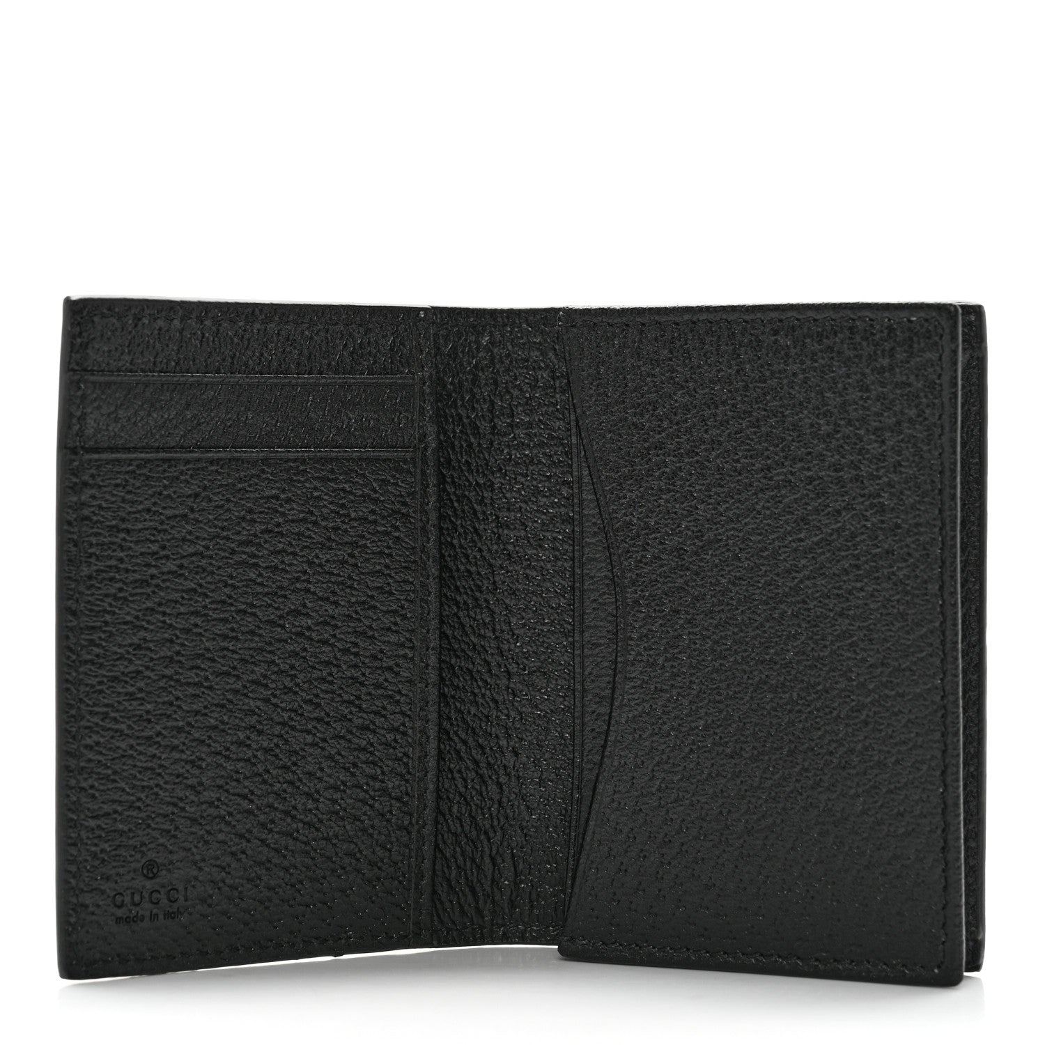 Gucci Calfskin Boar Effect GG Marmont Card Case Black 4 of 10