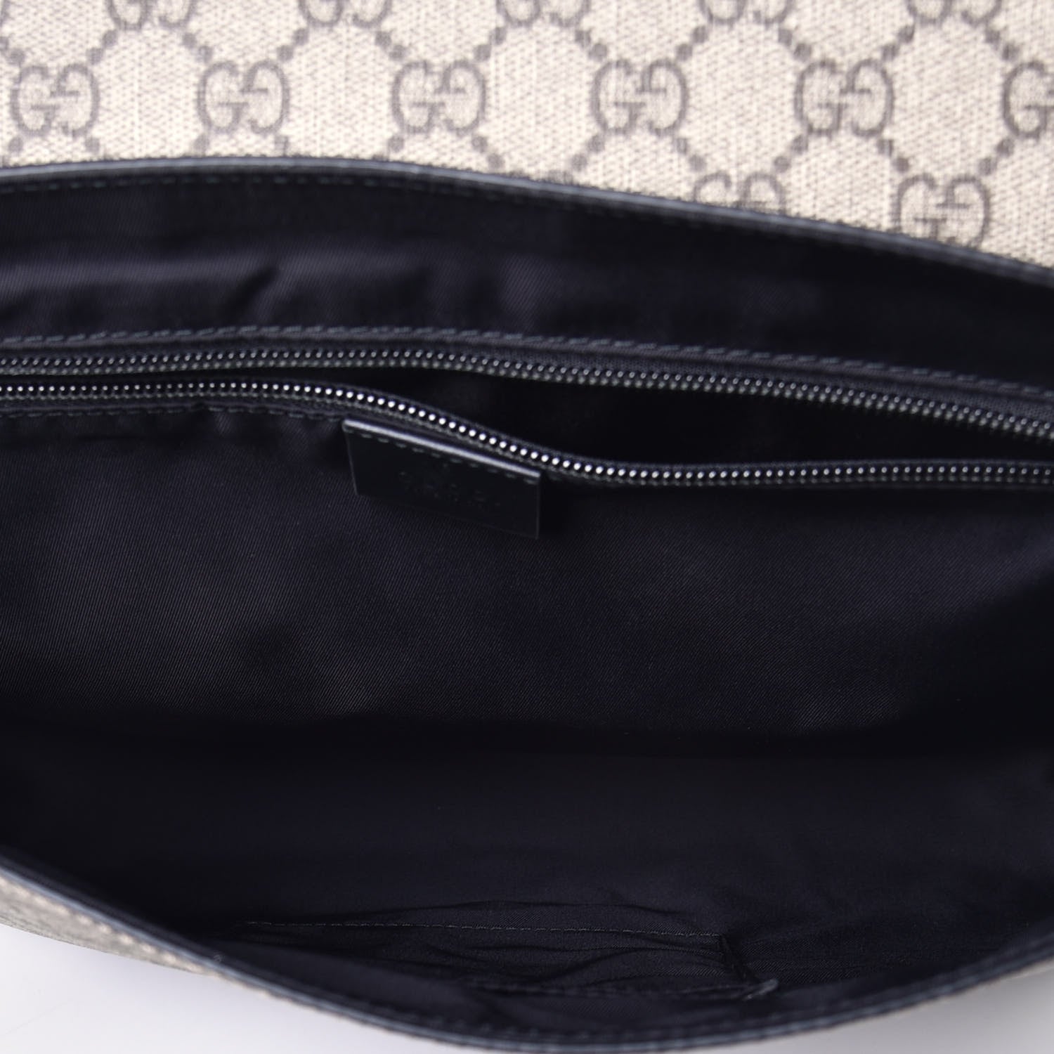 Gucci GG Supreme Monogram Web Flap Messenger Bag Black 5 of 8