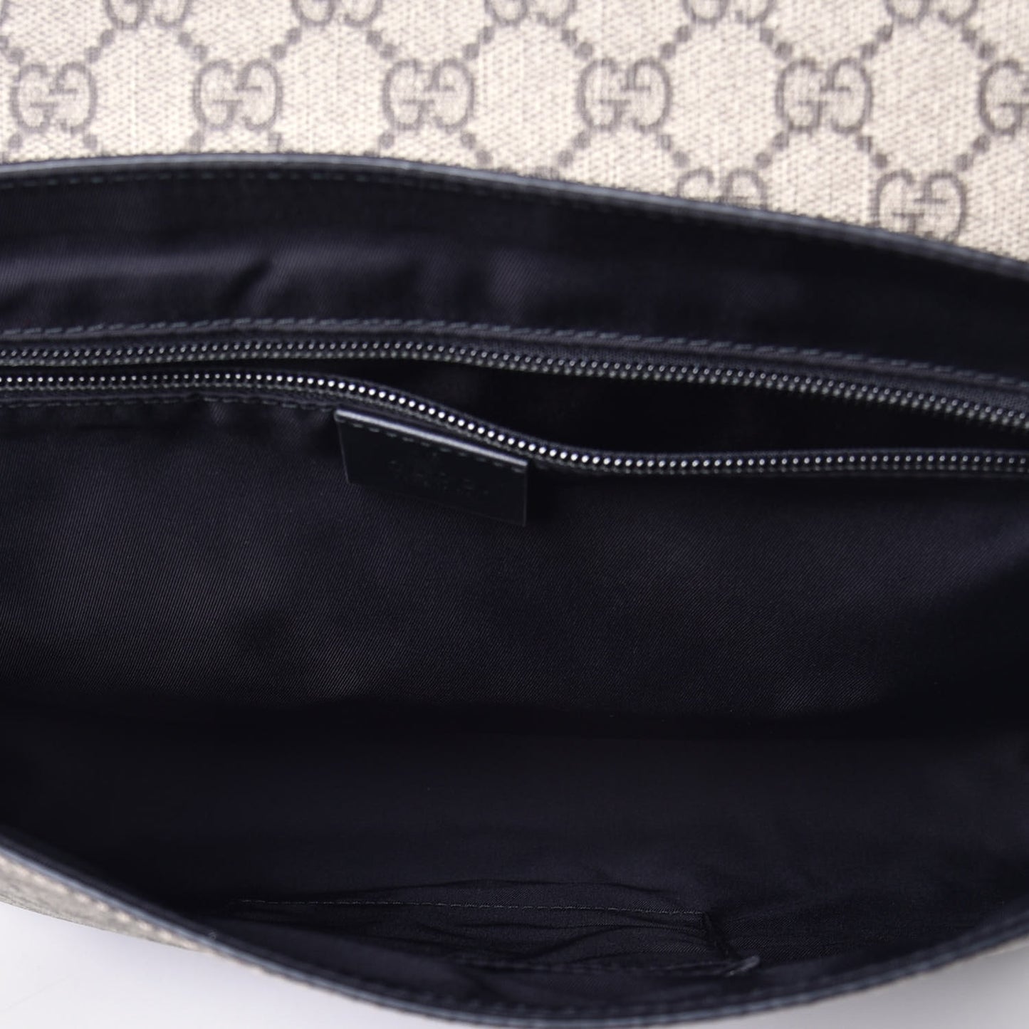 GG Supreme Monogram Web Flap Messenger Bag Black