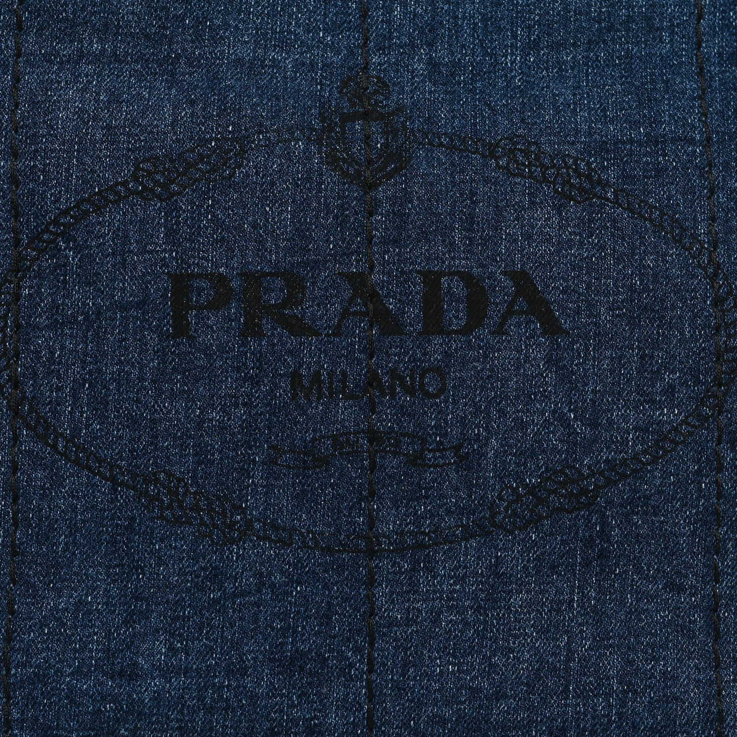 Prada Denim Logo Tote Bleu 7 of 11