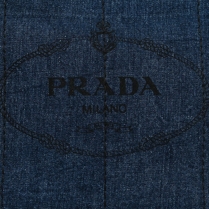 Prada Denim Logo Tote Bleu 7 of 11