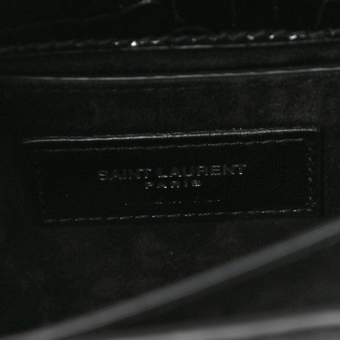 Calfskin Crocodile Embossed Medium Monogram Sunset Black
