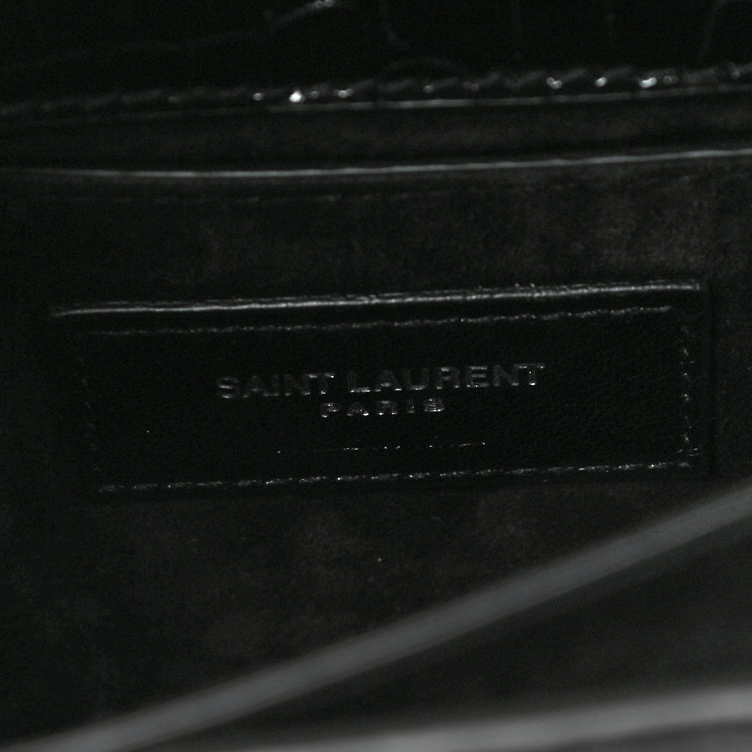 Saint Laurent Calfskin Crocodile Embossed Medium Monogram Sunset Black 6 of 11
