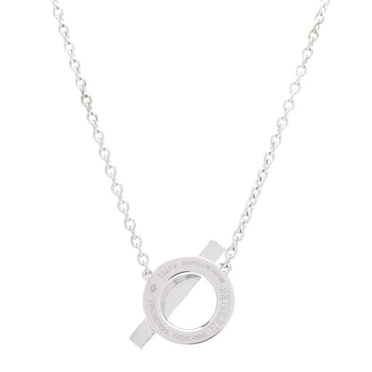 Hermes 18K White Gold Diamond Finesse Pendant Necklace 5 of 6
