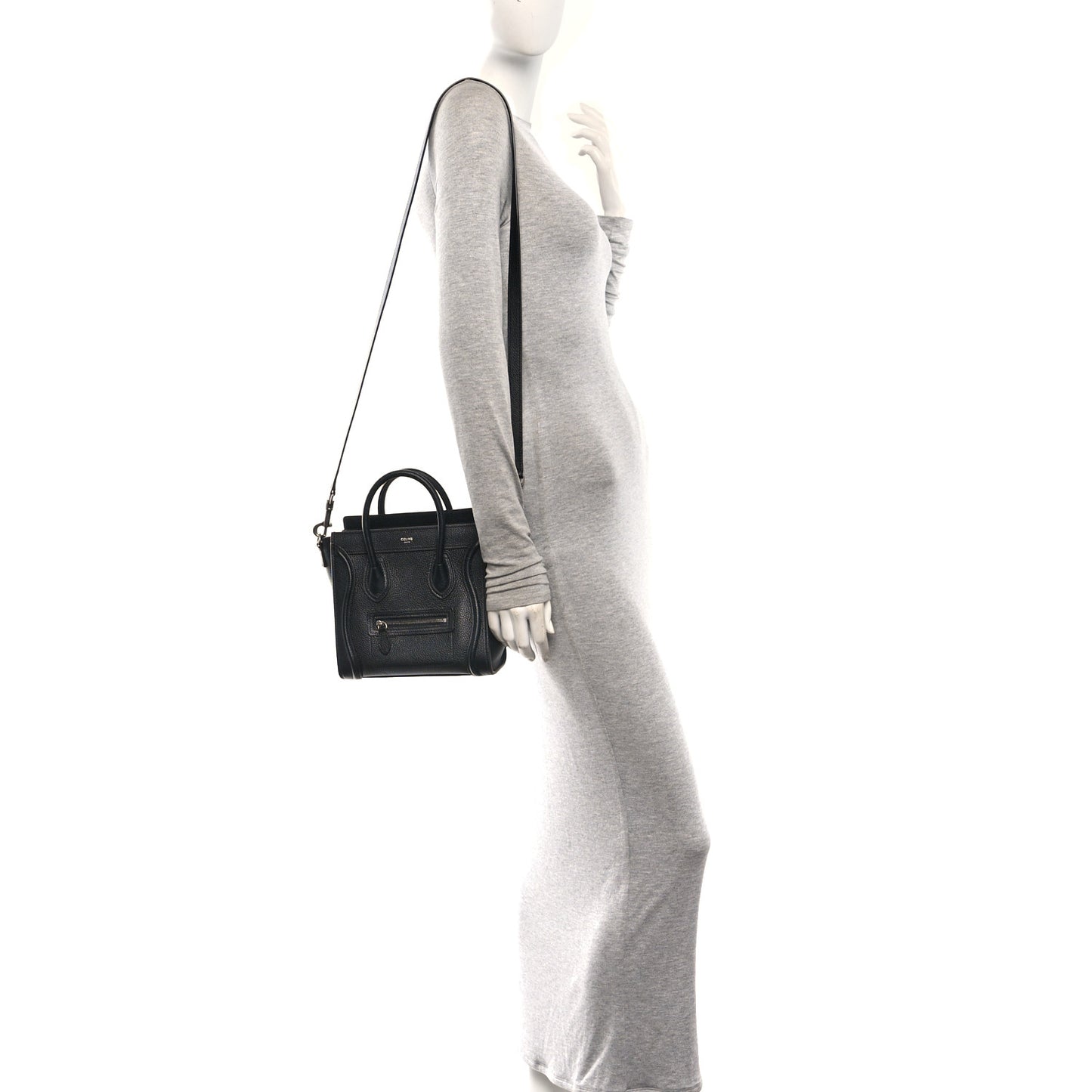 Drummed Calfskin Nano Luggage Black