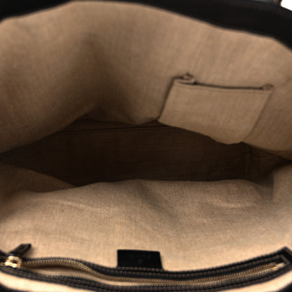 Gucci Calfskin Canvas Tote Black White 5 of 11