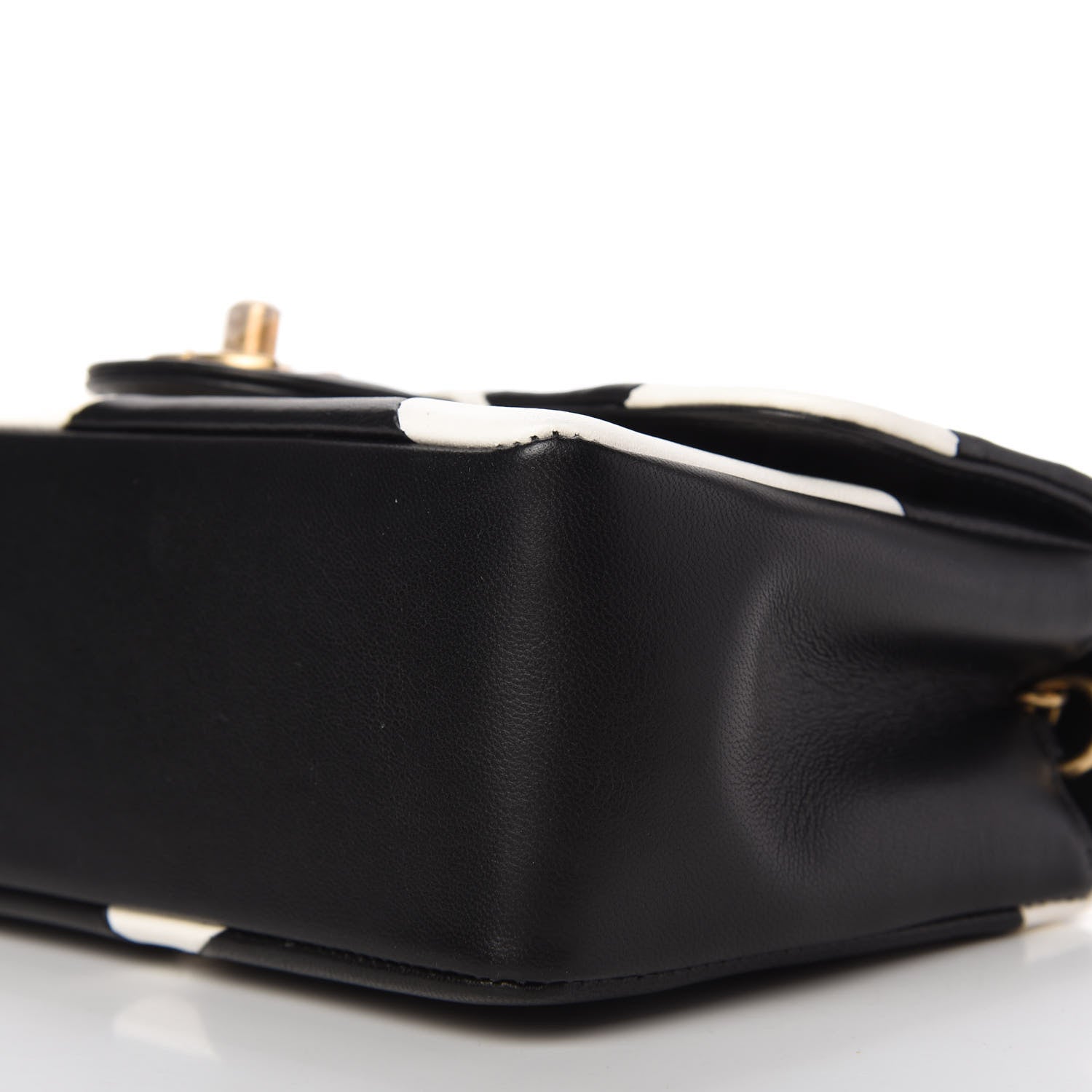 Chanel Lambskin Geometric Patchwork Mini Flap Black White 7 of 11