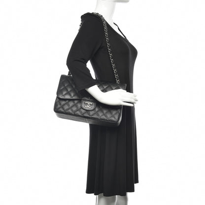 Chanel Caviar Quilted Jumbo Double Flap Black 2 of 10